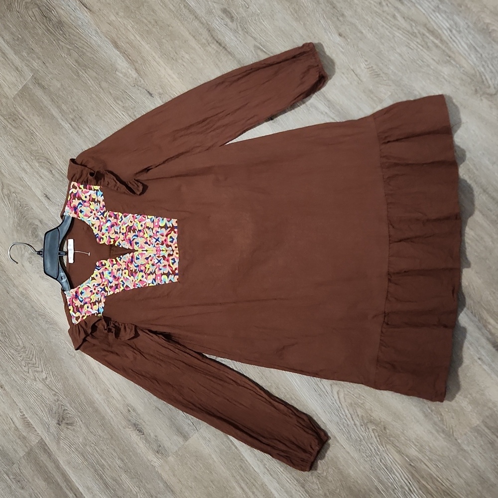 Brown Embroidered Women's Dress - NWOT